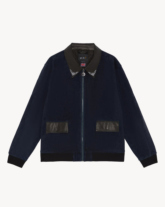 RHODE BLUE CASHMERE SUEDE JACKET
