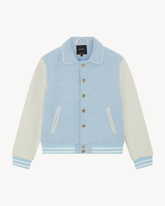 DARBY TWEED/LEATHER VARSITY