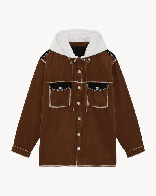 BONNI HOODED CORDUROY SHACKET