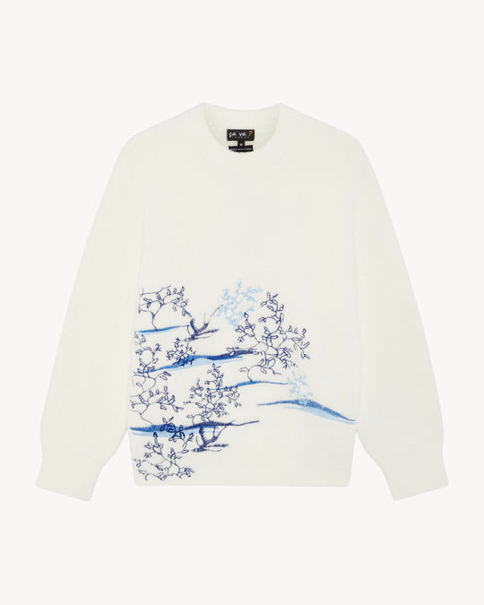 HUANGDI EMBROIDERED EYELASH SWEATER