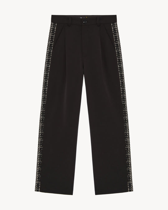 SAUMUR BLACK TWEED TROUSERS