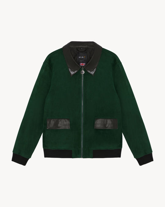 RHODE GREEN CASHMERE SUEDE JACKET