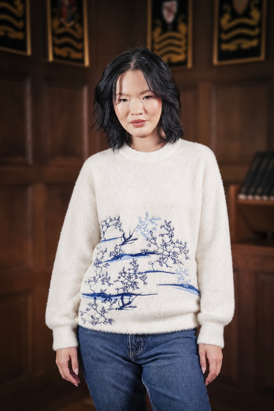 HUANGDI EMBROIDERED EYELASH SWEATER