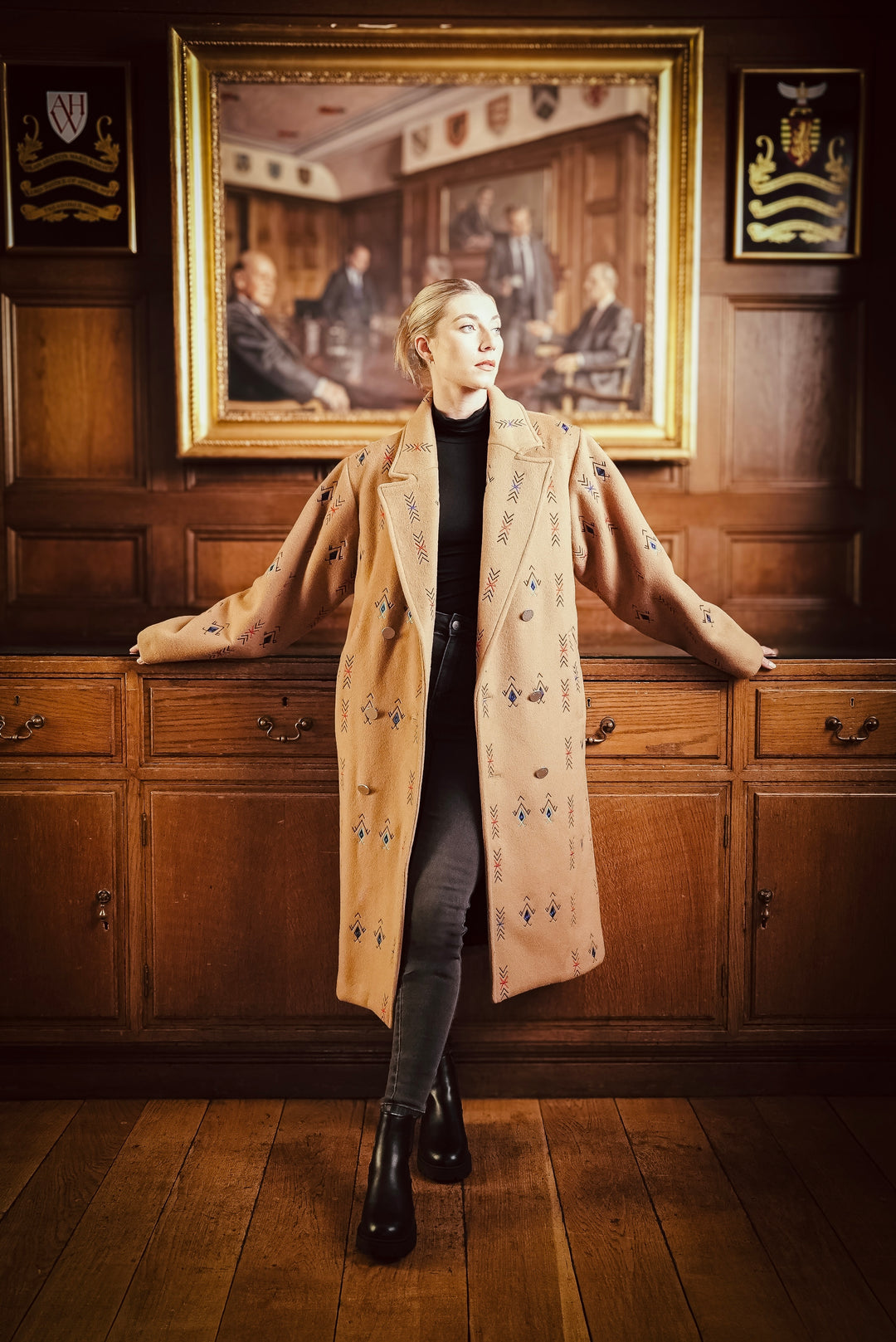 AMAZIGH EMBROIDERED WOOL COAT