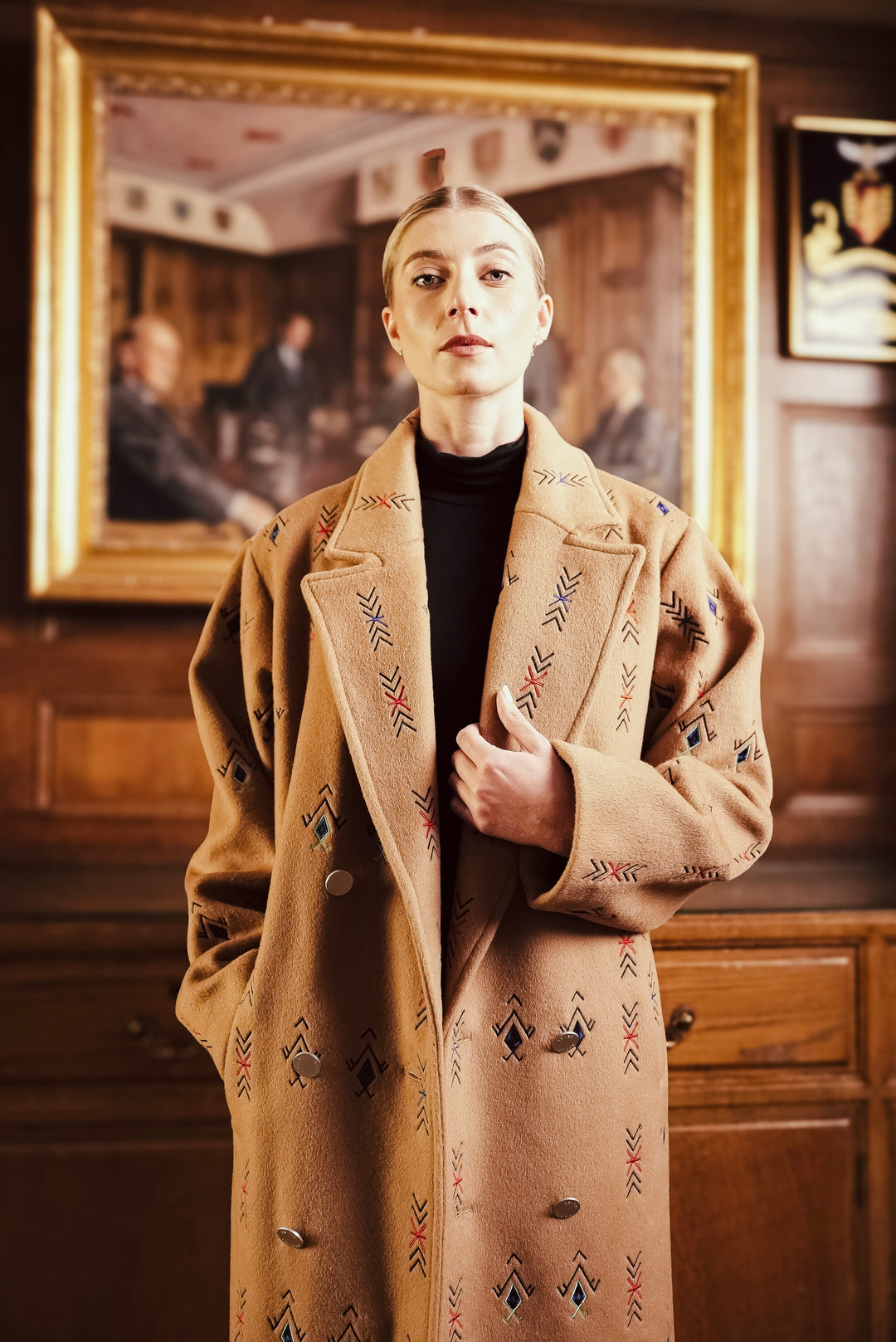 AMAZIGH EMBROIDERED WOOL COAT