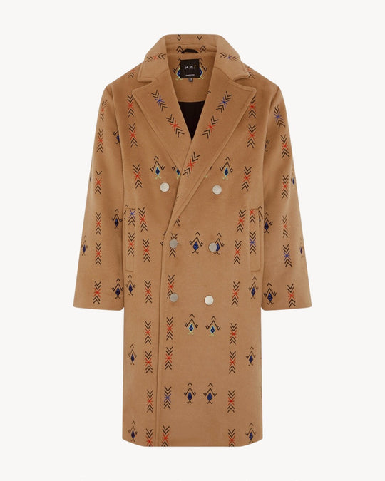 AMAZIGH EMBROIDERED WOOL COAT