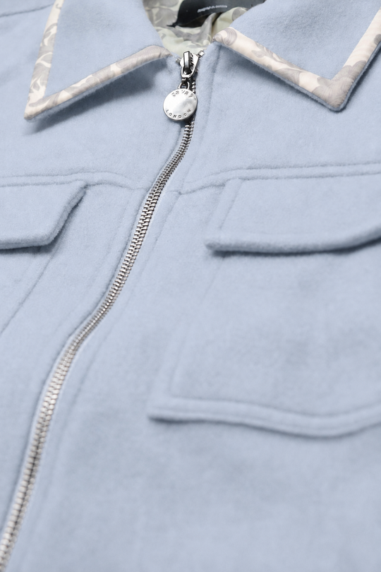 ANGELO BLUE WOOL/SILK JACKET