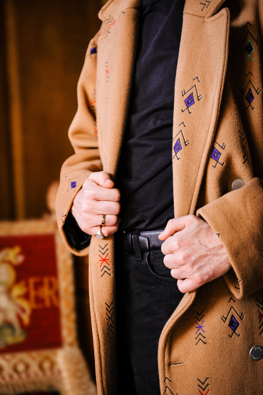 AMAZIGH EMBROIDERED WOOL COAT