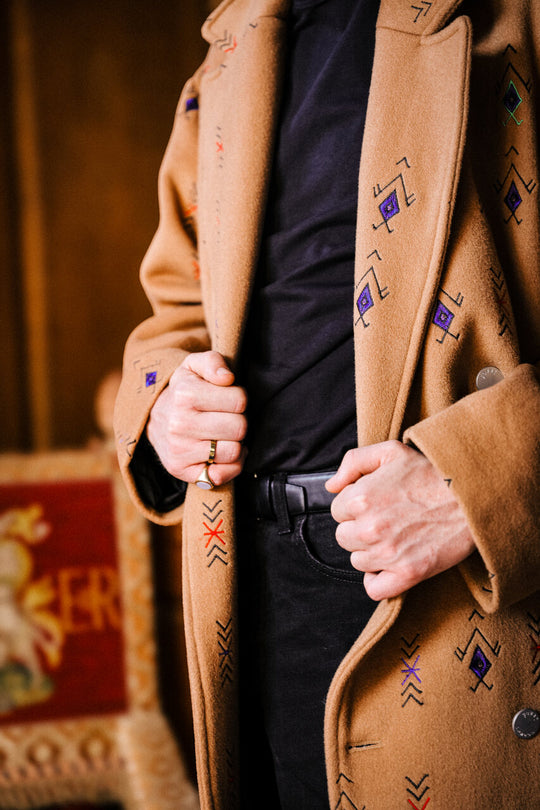 AMAZIGH EMBROIDERED WOOL COAT