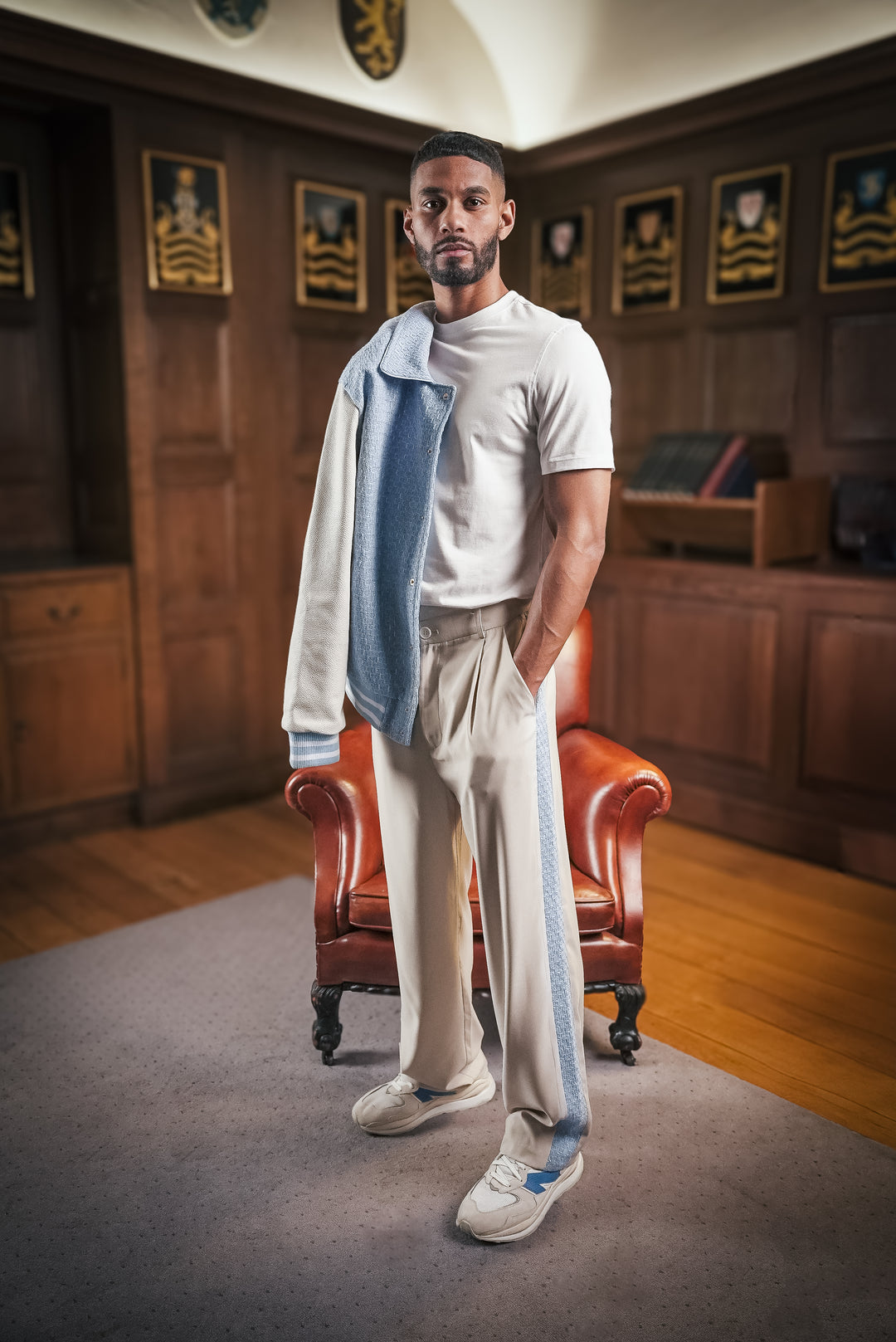 DARBY IVORY TWEED TROUSERS