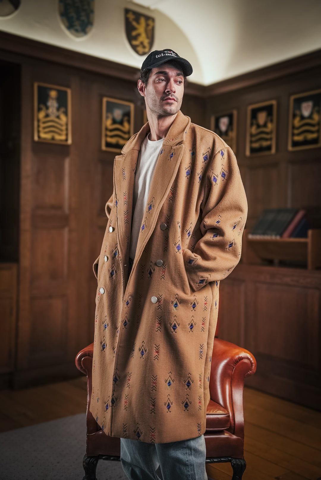 AMAZIGH EMBROIDERED WOOL COAT