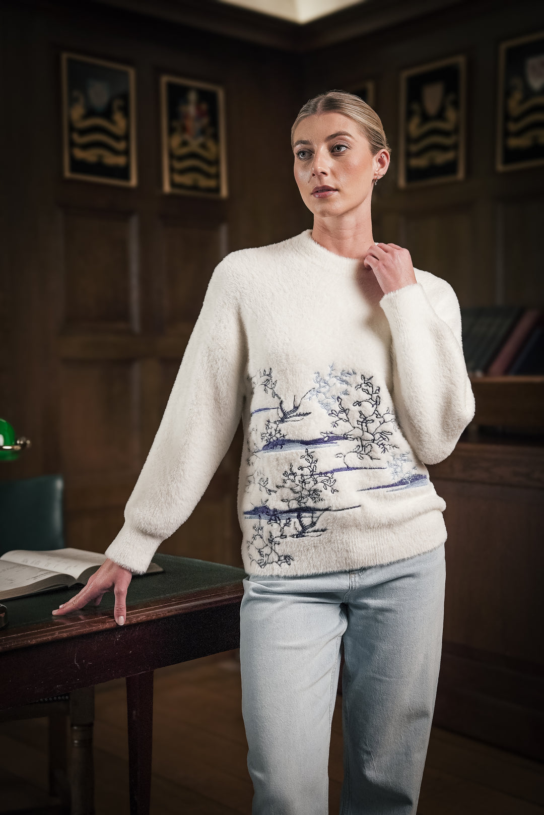 HUANGDI EMBROIDERED EYELASH SWEATER