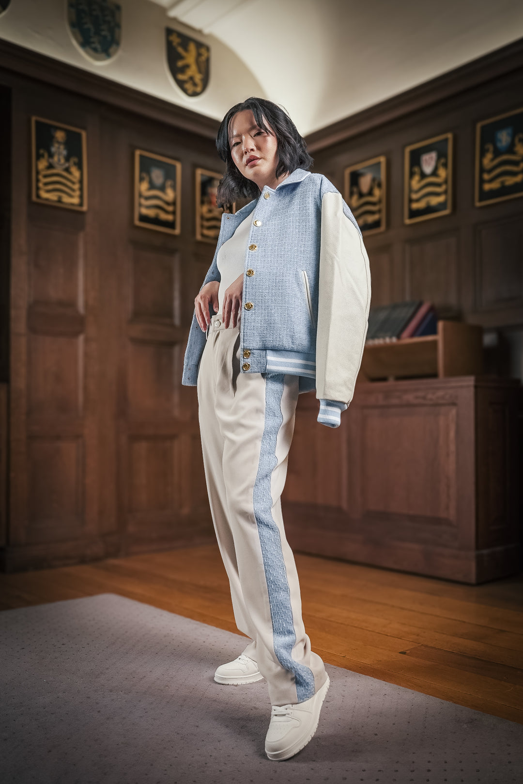 DARBY IVORY TWEED TROUSERS