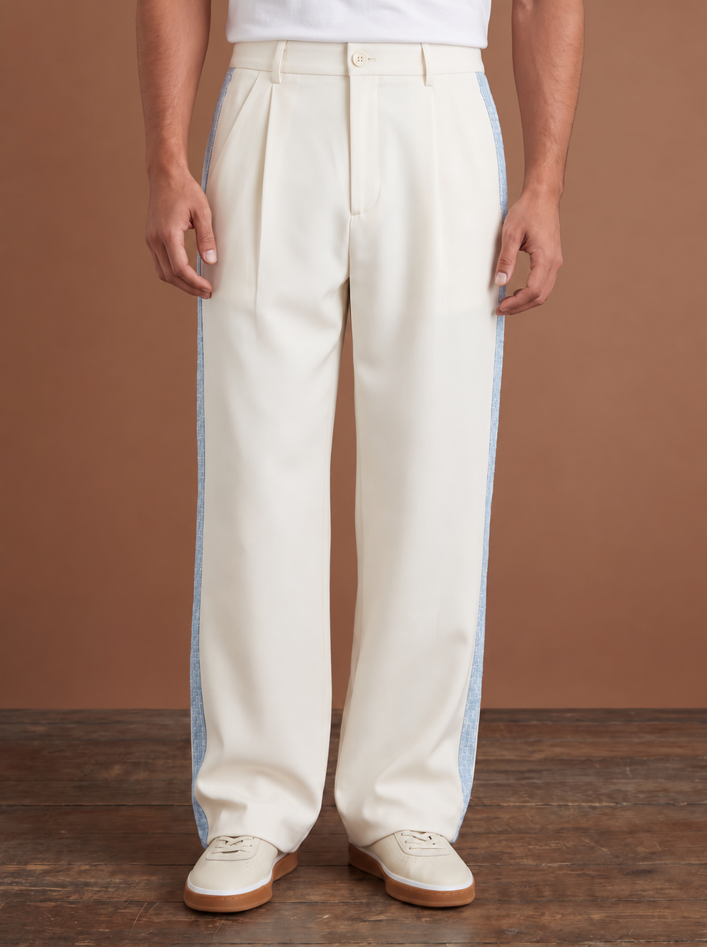 DARBY IVORY TWEED TROUSERS