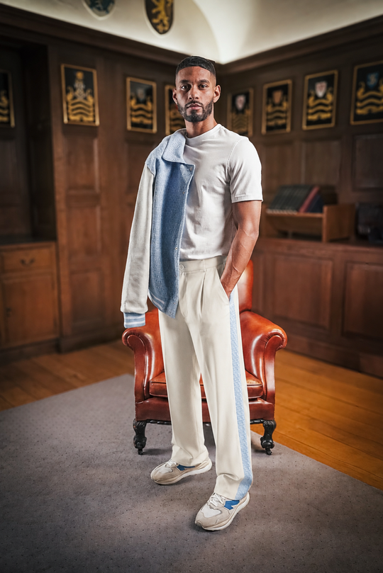 DARBY IVORY TWEED TROUSERS