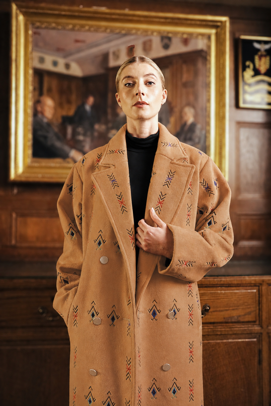 AMAZIGH EMBROIDERED WOOL COAT