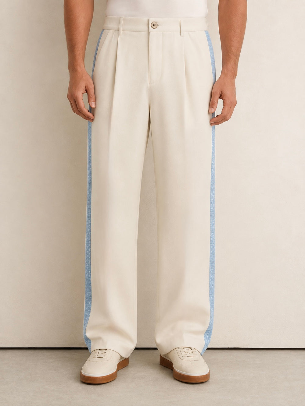 DARBY IVORY TWEED TROUSERS