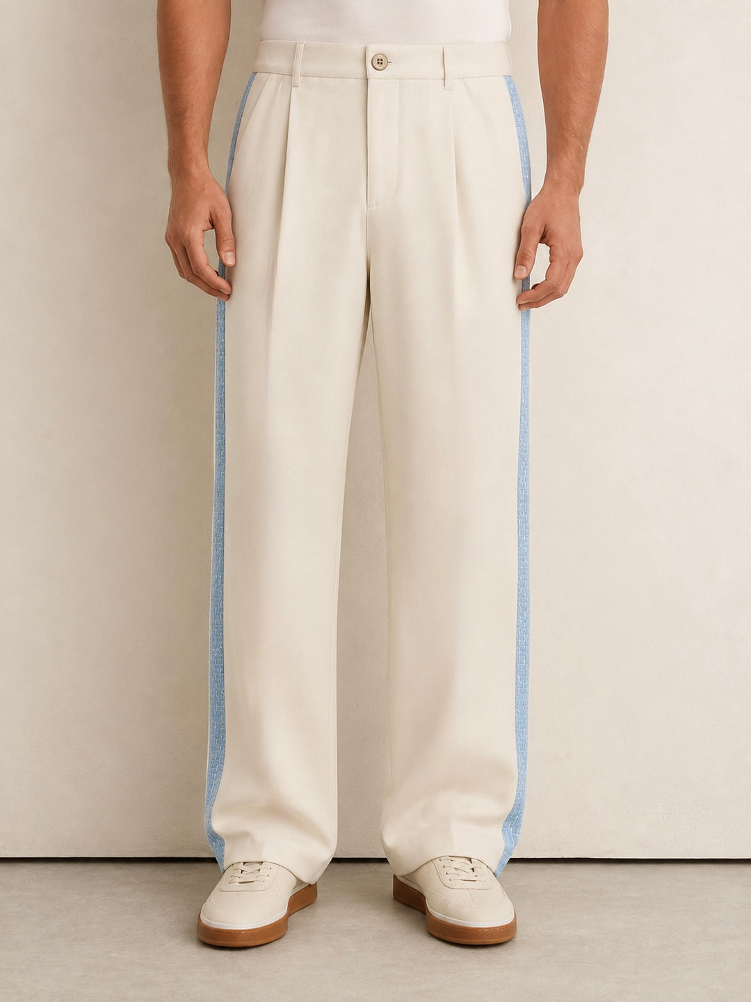 DARBY IVORY TWEED TROUSERS