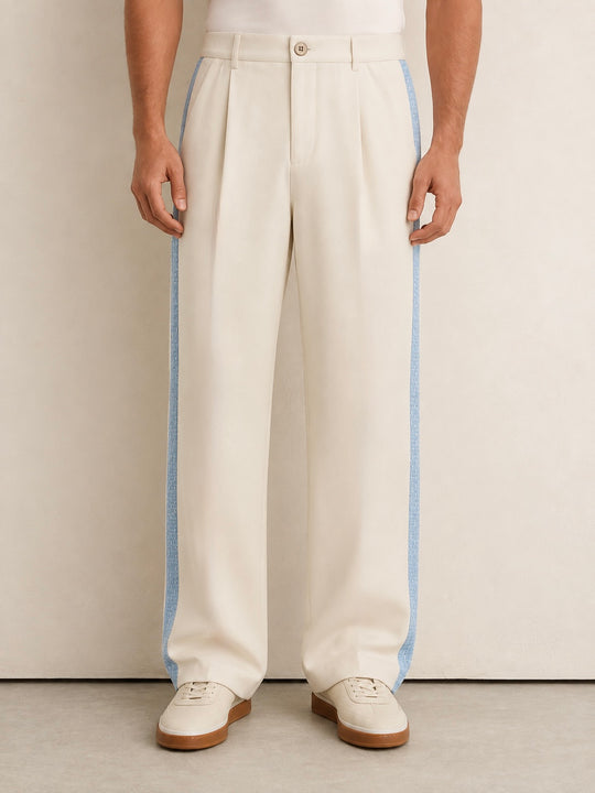 DARBY IVORY TWEED TROUSERS