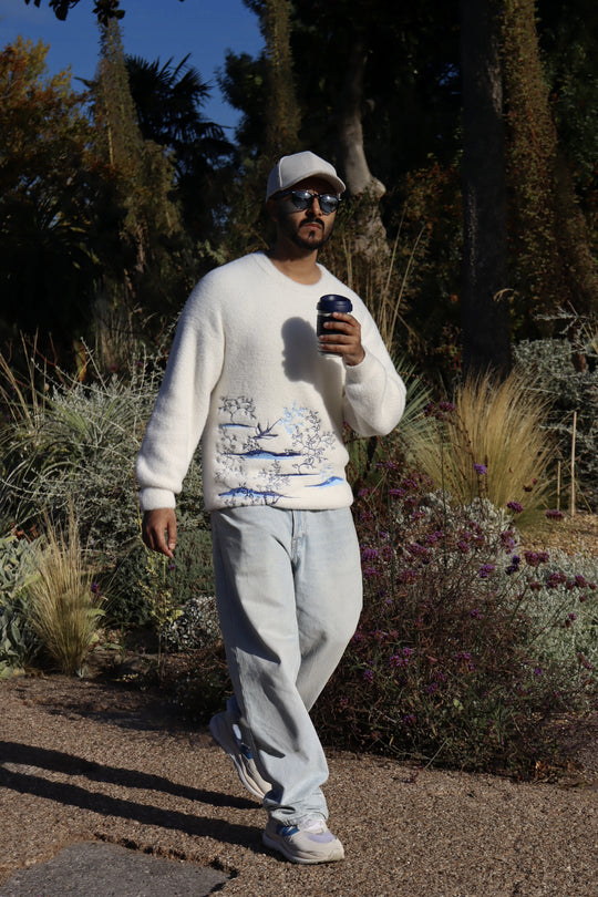 HUANGDI EMBROIDERED EYELASH SWEATER