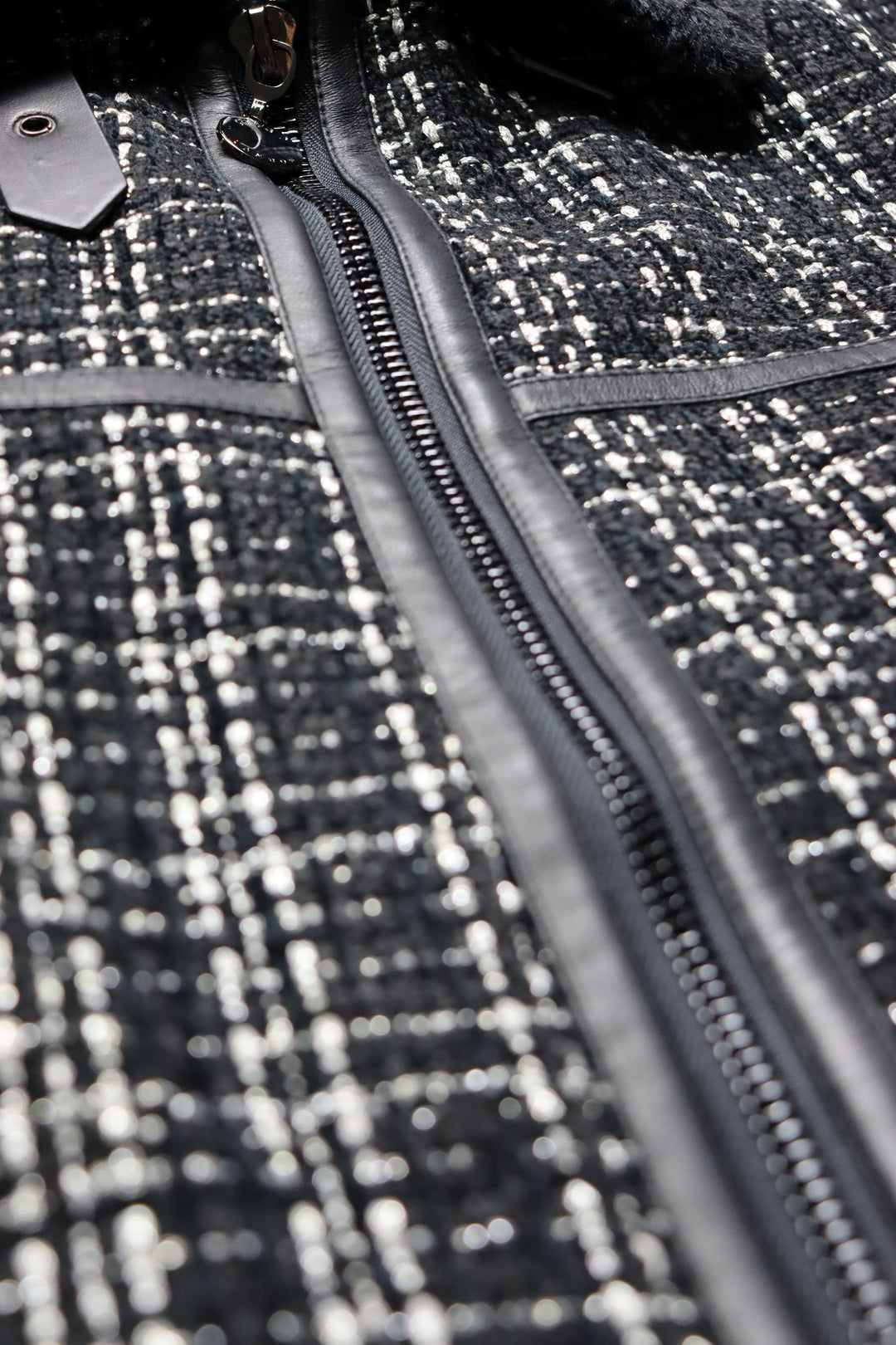 SAUMUR TWEED/LEATHER AVIATOR JACKET