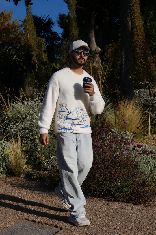HUANGDI EMBROIDERED EYELASH SWEATER
