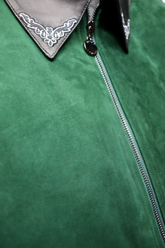 RHODE GREEN CASHMERE SUEDE JACKET