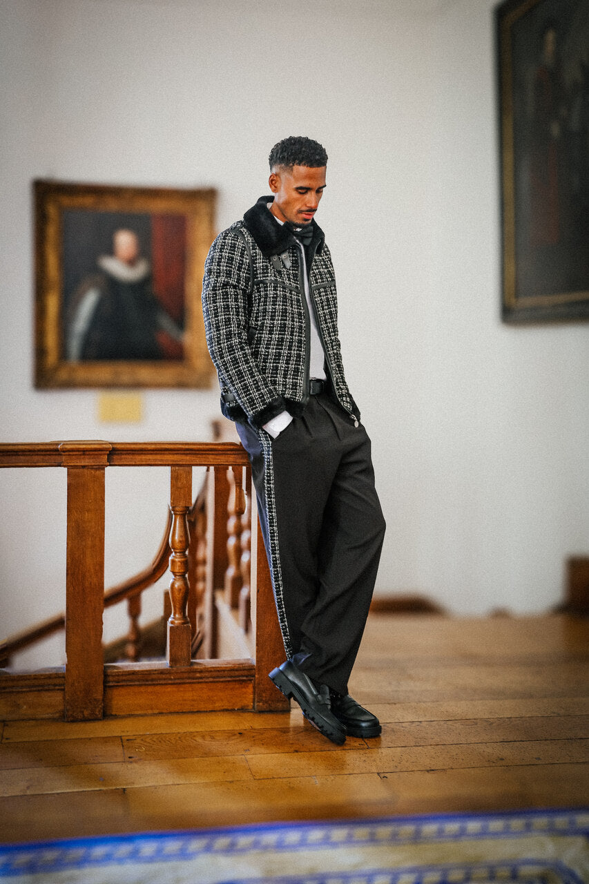 SAUMUR BLACK TWEED TROUSERS