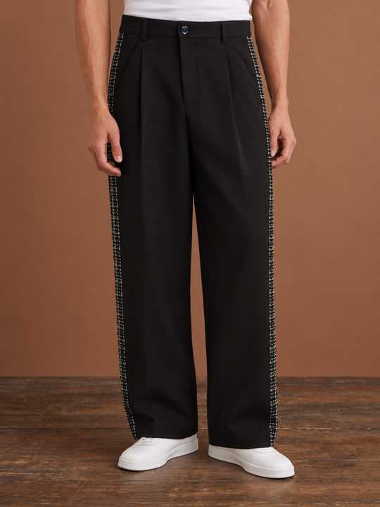 SAUMUR BLACK TWEED TROUSERS