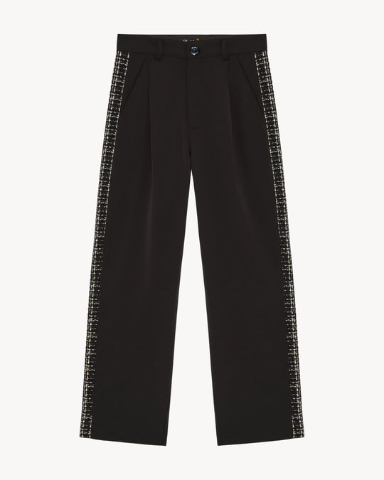 SAUMUR BLACK TWEED TROUSERS