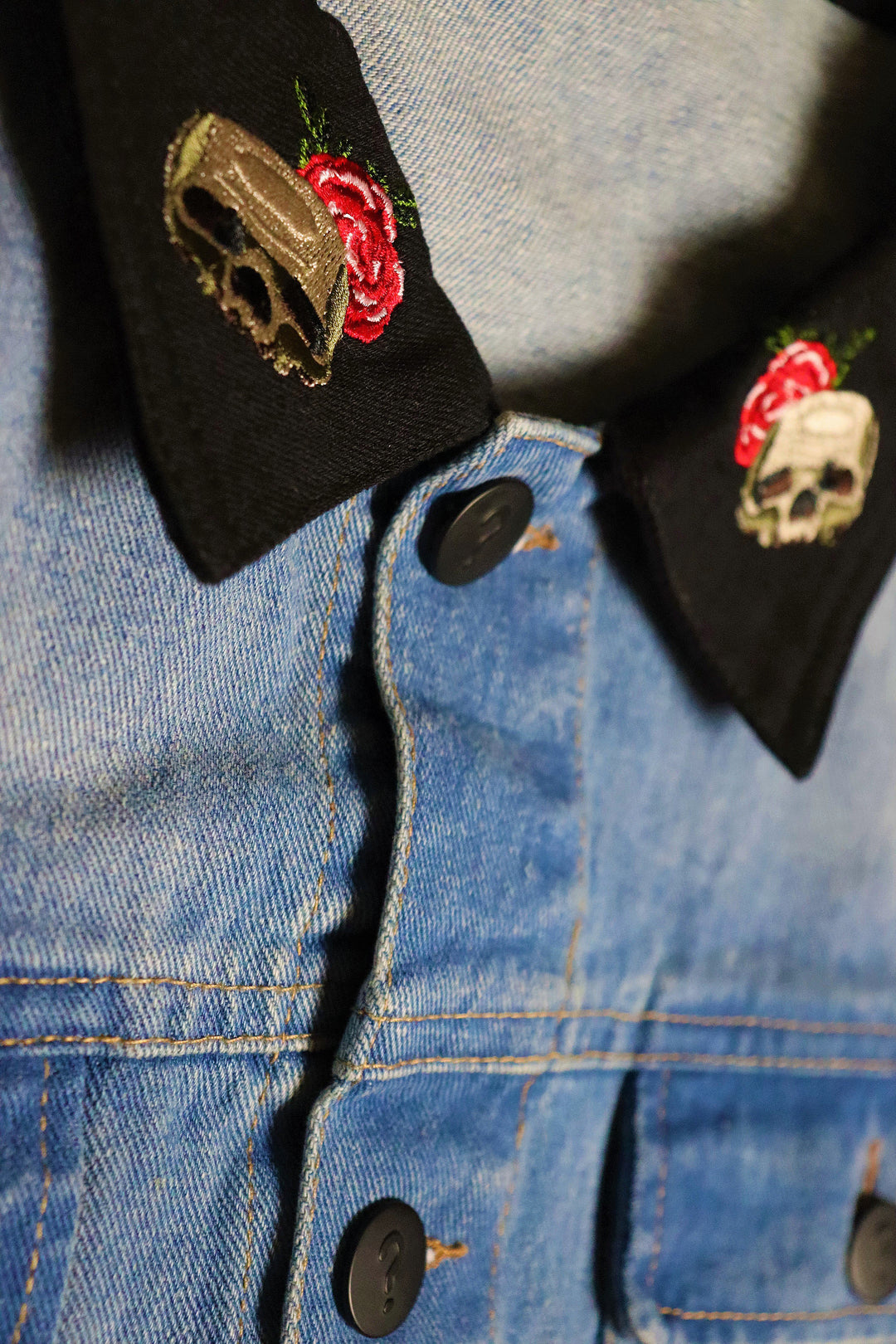 Le Crâne Denim Sleeveless Jacket